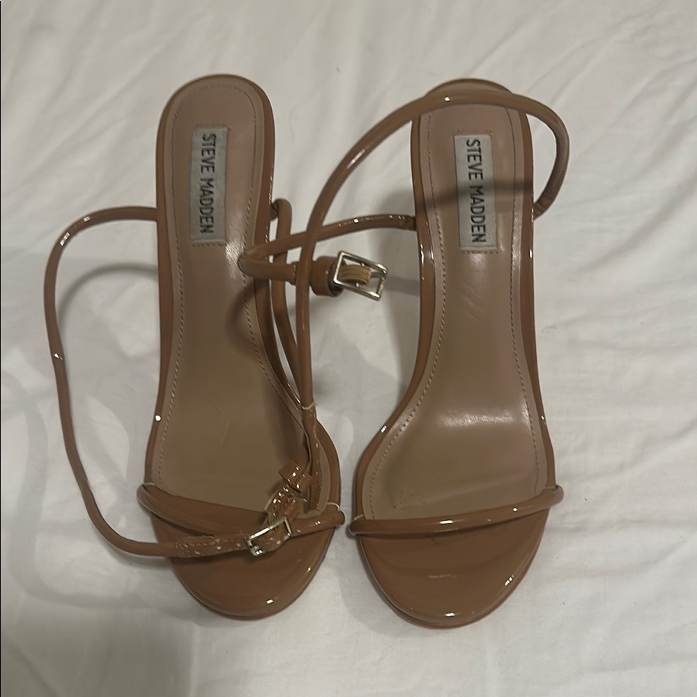 Steve Madden Tan Heels with Minimalist Straps